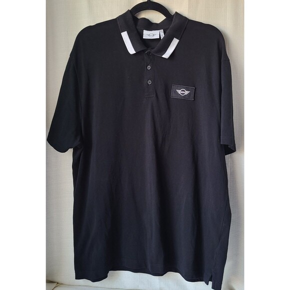 MINI Cooper BMW Polo Shirt Mens XXL Black Logo Short Sleeve Cotton Portugal